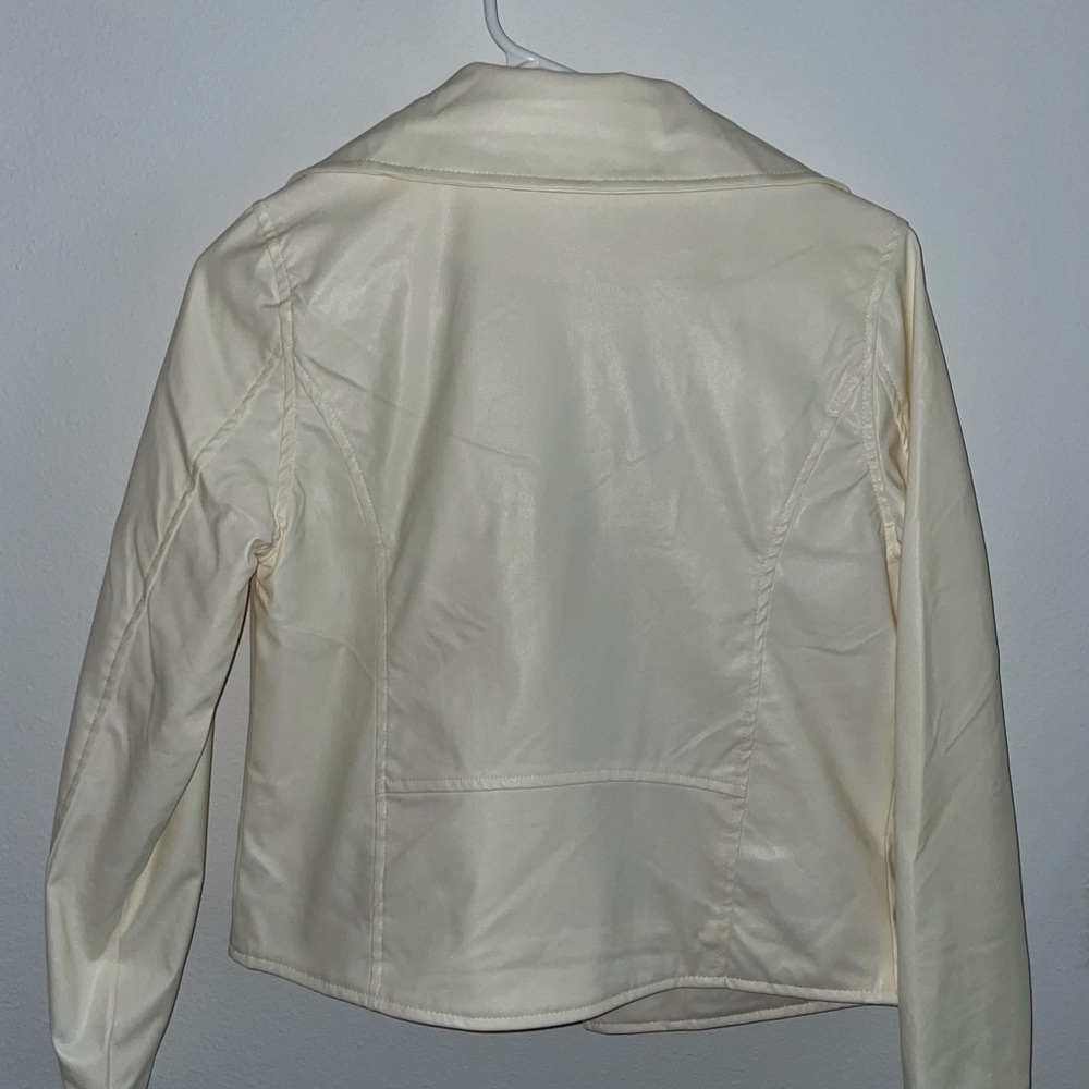 white leather jacket